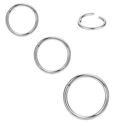 SEEDRILL G23 Titanium 18g Nose Rings Hoop for Women Silvery