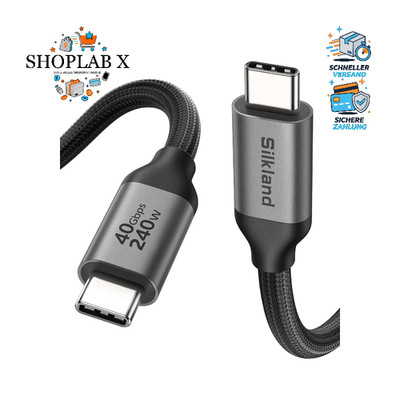 USB4 Thunderbolt 4 Kabel 2m 40Gbps 240W USB-C auf USB-C für MacBook Monitor VR