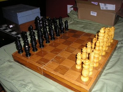 Unique Turned Wood Chess Set