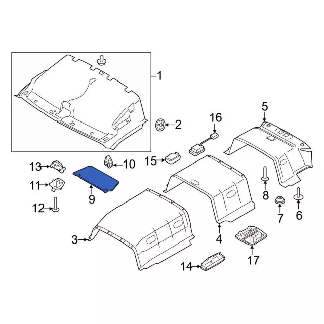 Genuine Ford 2015-2020 Transit-150/250/350/350HD Sun-Visor CK4Z-6104104-AB