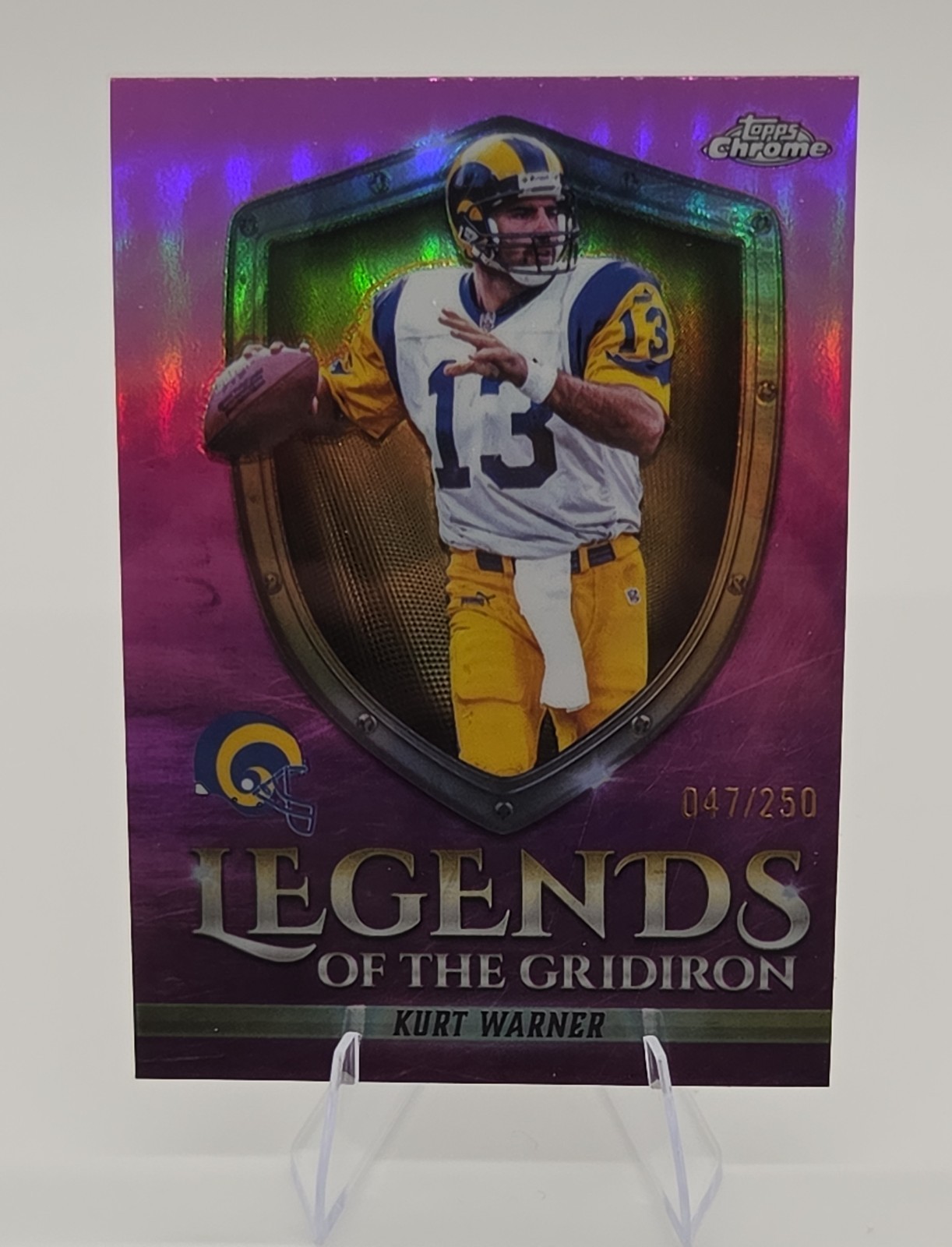 2025 Topps Chrome - Legends of the Gridiron Kurt Warner #LOG-1 Pink Refractor...