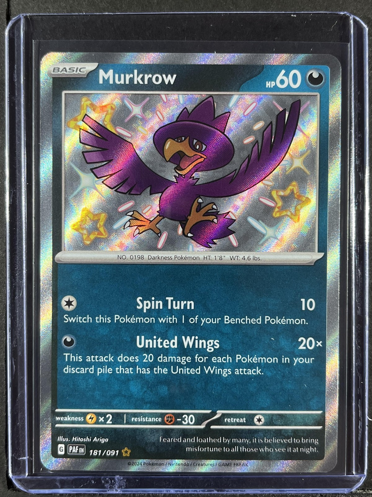 Murkrow #181/091 SV: Paldean Fates 250001