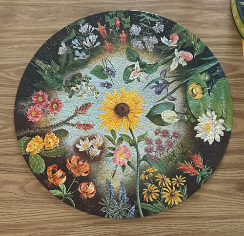Springbok WILDFLOWERS Maynard Reece Circular 500+ Piece Puzzle Complete