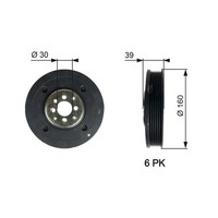 Riemenscheibe Kurbelwelle Drivealign™ Gates TVD1004 FüR Ford Seat VW Audi Golf 3