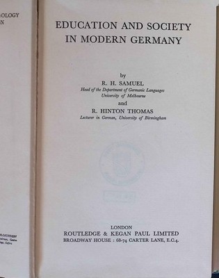Education & Society in Modern Germany. International Library of Sociology Samuel