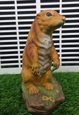 Vintage porcelain prarie dog grass in paw  Royal Crown Japan J. BYRON Figurine 