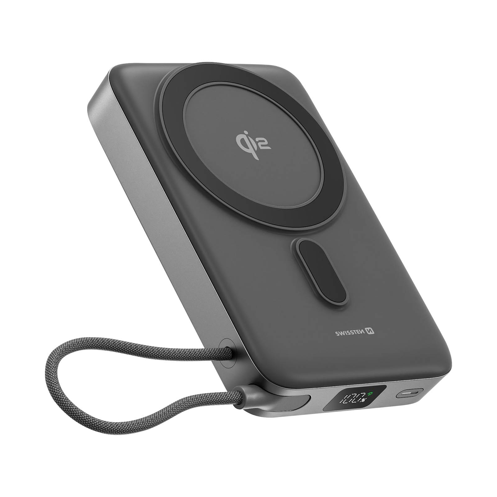Powerbank 2 10000mAh finition premium avec chargeur USB-C 35W et cavalletto de maintien