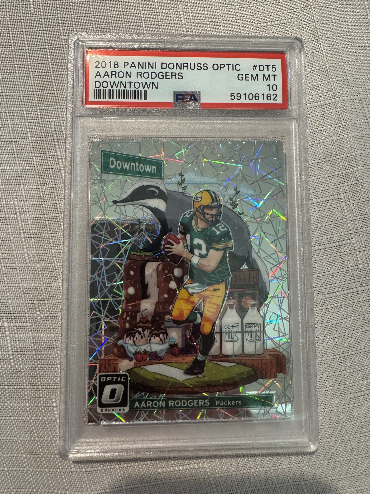 2018 Panini Donruss Optic Downtown #DT5 Aaron Rodgers Downtown PSA 10