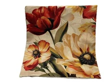 Mixed Flower Garden Floral Botanical Linen Throw Pillow Cover Holiday HOME Decor