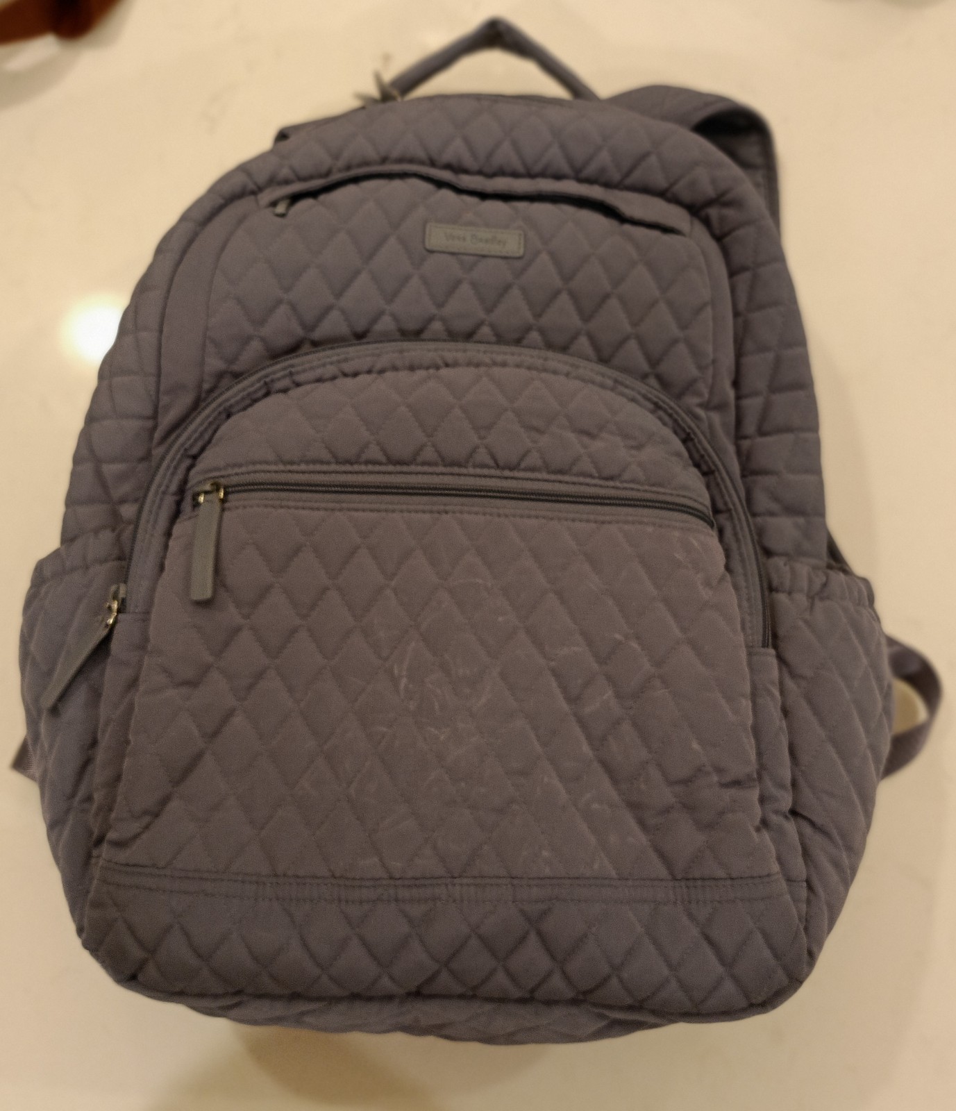 Vera Bradley Essential Backpack Laptop Bag Classic Gray Microfiber