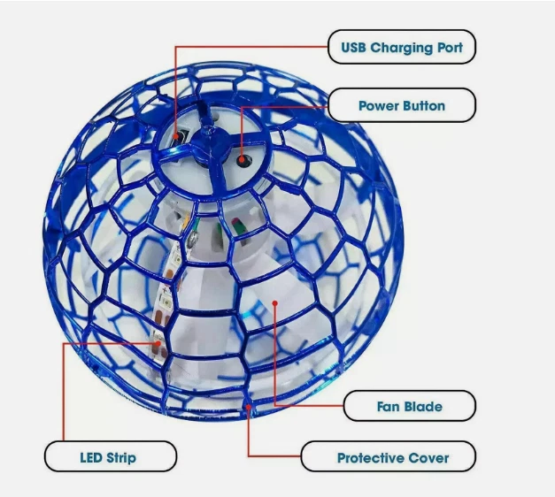Bola giratoria voladora orbe volador bola juguete mano boomerang hover bola juguete regalos Foto 4 de 4