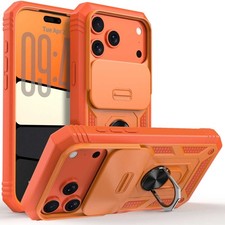 For Apple iPhone 17 PRO MAX Hard Case Ring Kickstand Magnetic Camera Slide Cover