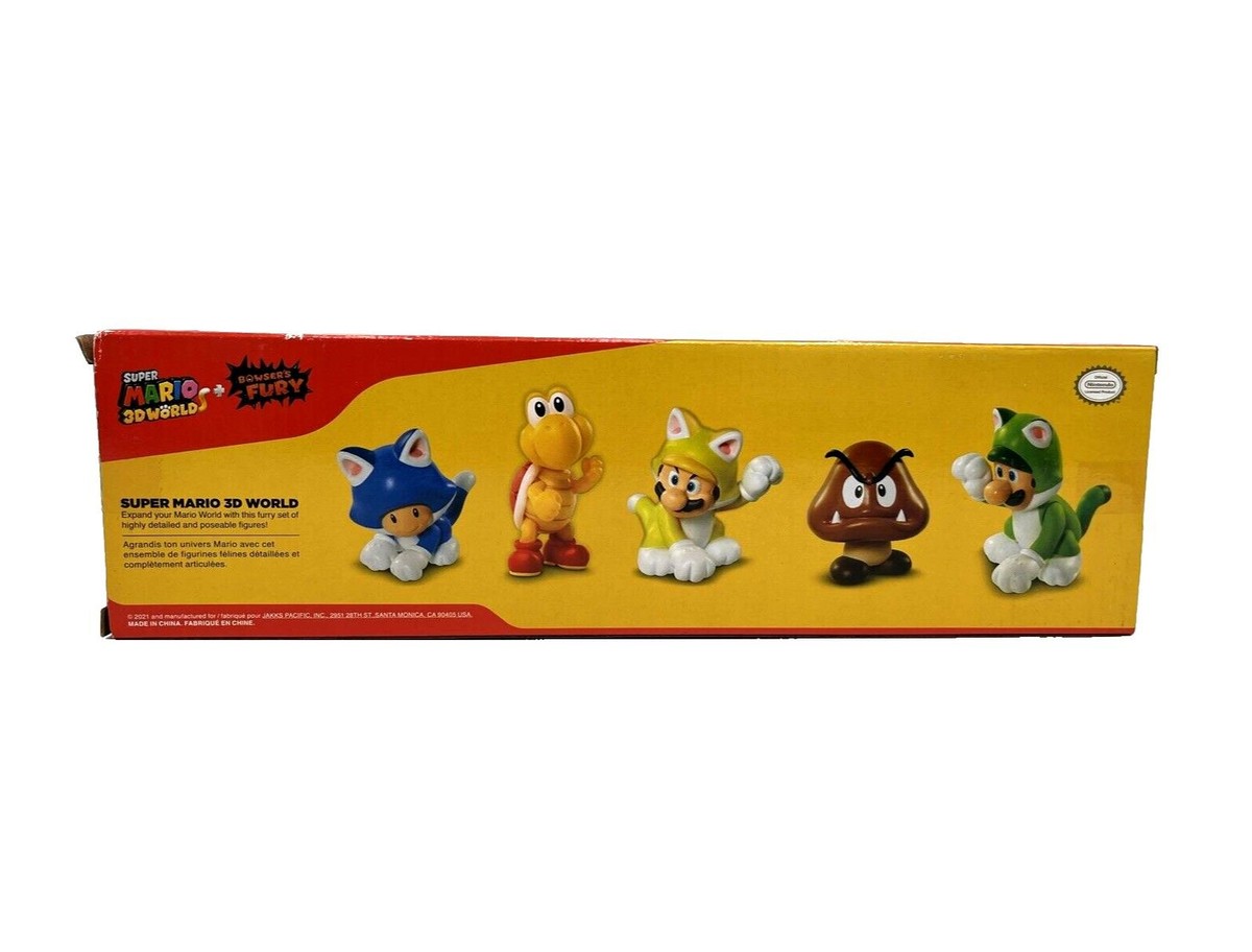 Super Mario 3D World Cat Mario Toad Luigi Goomba Koopa 5 Pack