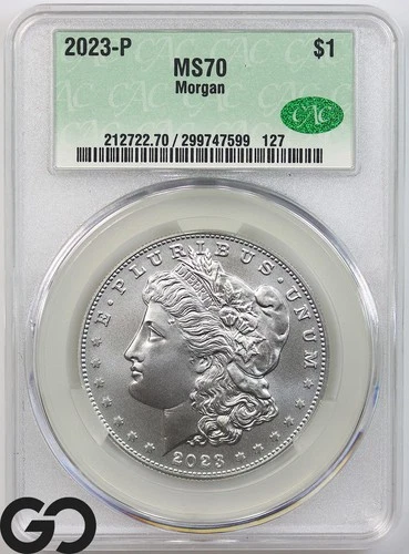 2023-P Morgan Silver Dollar Coin, CAC MS-70 ** Certified Flawless!