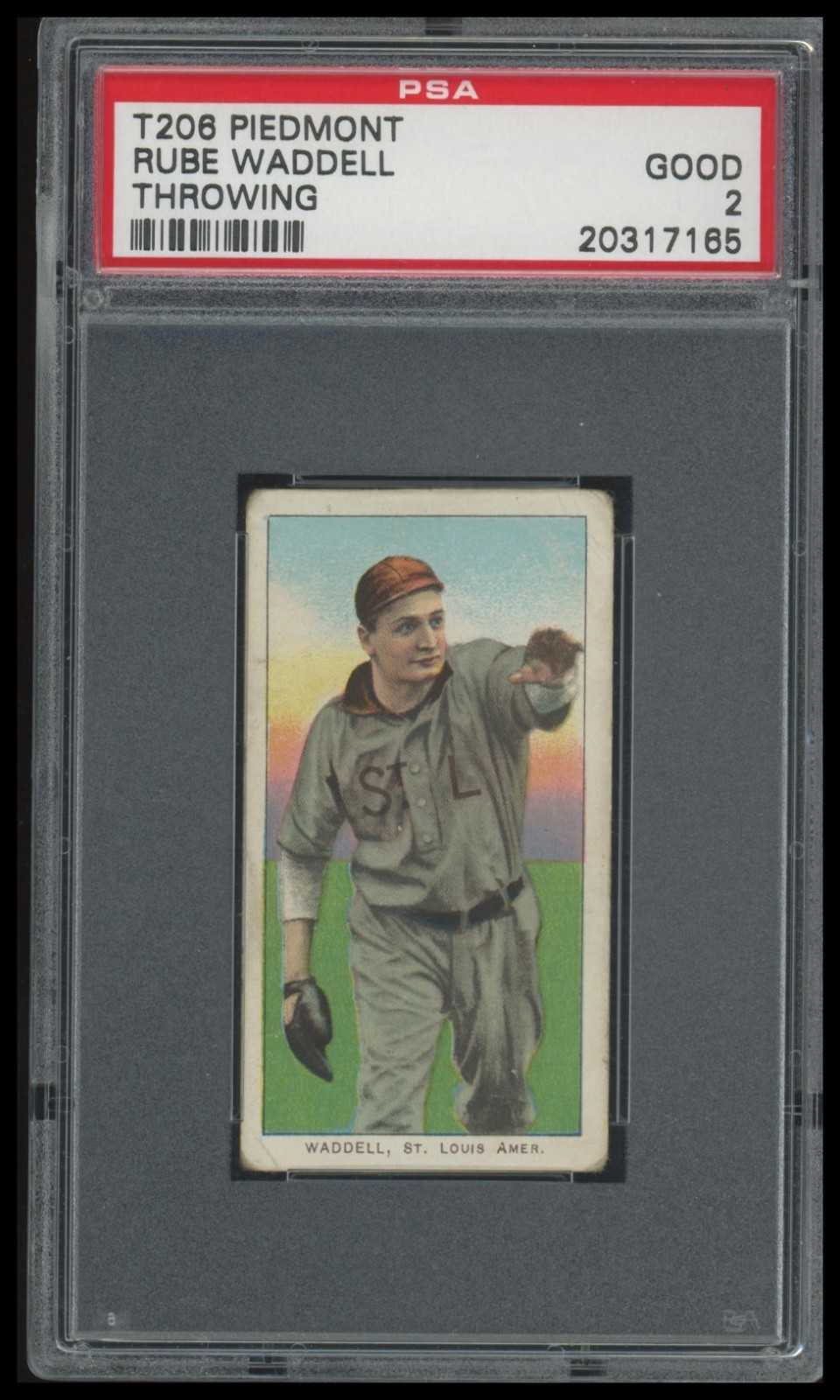 1909-11 T206 Rube Waddell Throwing Piedmont 150 PSA 2