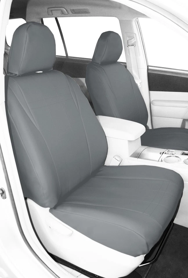 CalTrend Car Seat Covers Fit Subaru Forester 2014-2018 Light Grey Faux Leather Foto 2 de 4