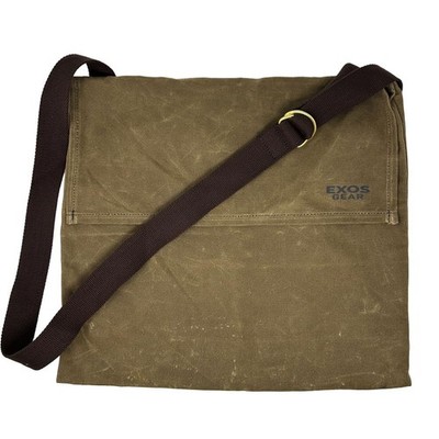Exos Waxed Canvas Haversack Bushcraft Shoulder Bag - Durable Canvas Messenger