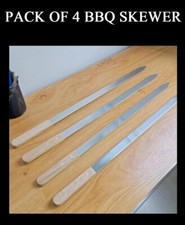 4 LARGE Size 60X23 mm Barbecue Skewers Flat Wide Kebab Shish BBQ Strong UK Grill