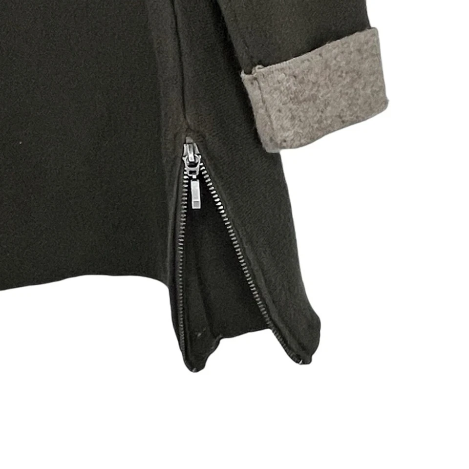 TAHARI Niñas Niños Verde Oliva, Túnica Larga Cuello Alto con Puño de Muñeca Bronceado Doblado L Foto 3 de 4