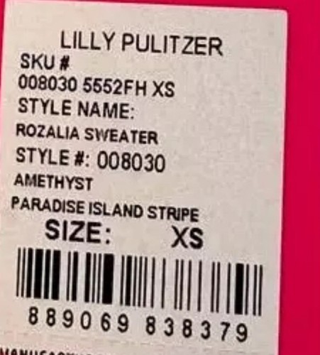 Lilly Pulitzer Rozalia Stripe Cotton Sweater Tassels Wms XS - Picture 6 of 9