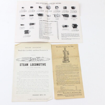 Lot Of 3 Weeden Engines 344 Steam Locomotive & Nathan Preston Catalogues