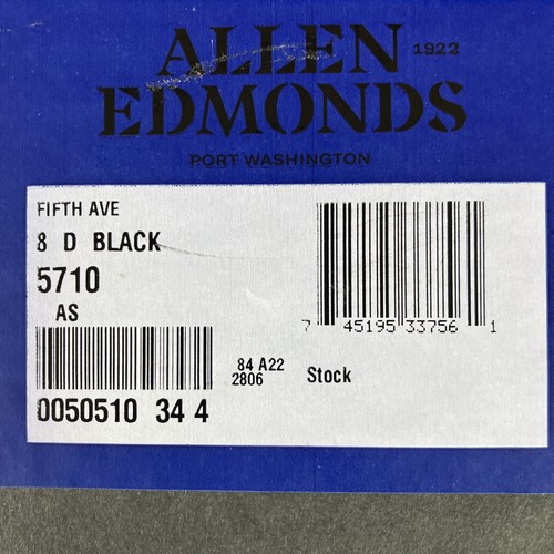 Allen Edmonds Fifth Avenue Herren Lederkappe Zehenpartie Oxfordds Größe 8 D schwarz 5710 - Bild 10 von 24