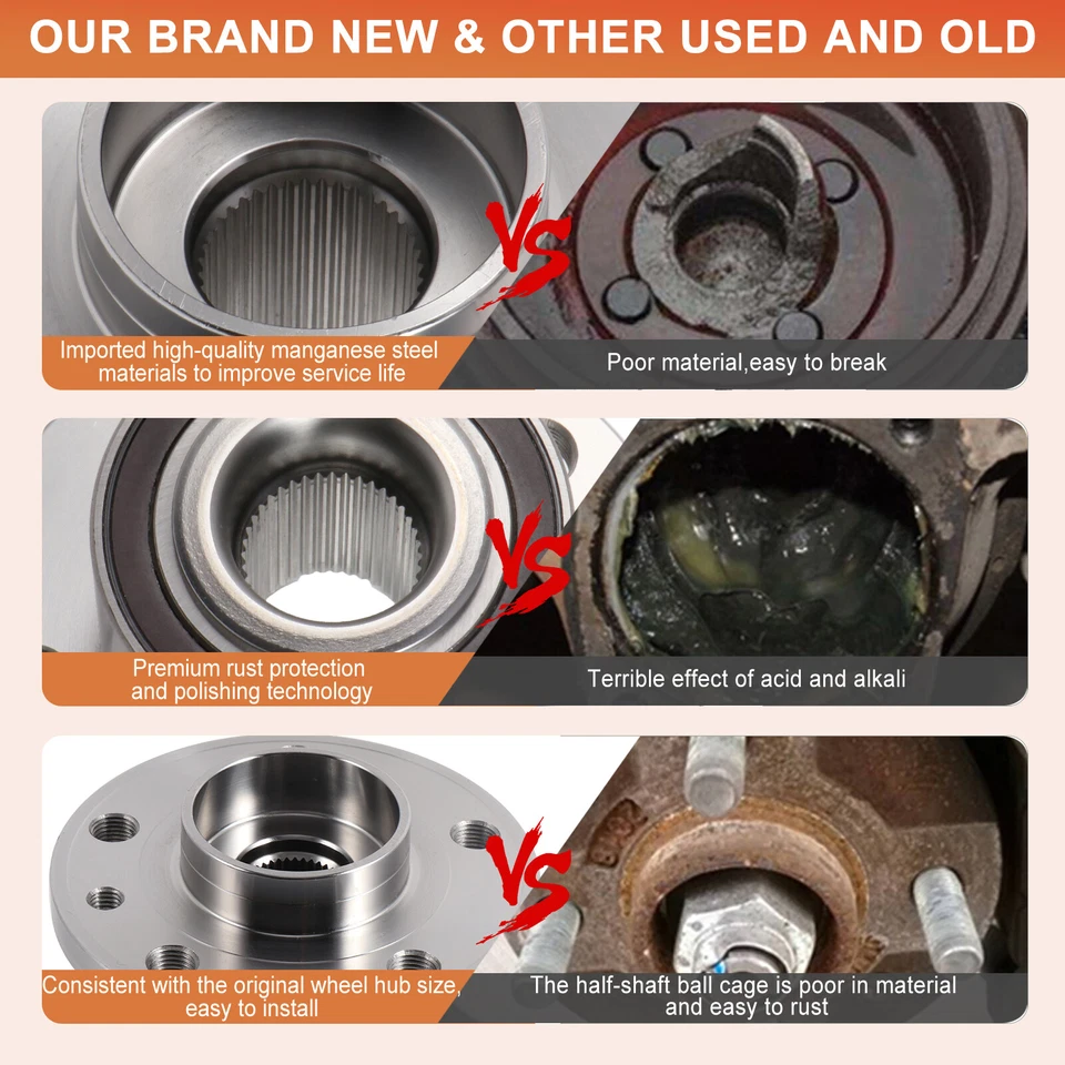 2 Front Wheel Hub Bearing For 2007-2016 Volvo S80 2008-2015 Volvo Xc70 with ABS Foto 2 de 4