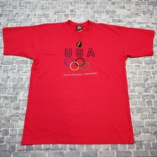 Vtg USA Olympics T-Shirt XL Red USA Made Training JC Penny 90s Authentic