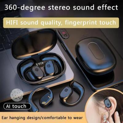 Wireless Ear Hanging Bluetooth Headset BT 5.3 Headphones Earphones for Sports яδ