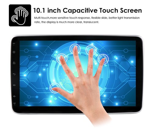Single DIN Rotatable Screen 10.1" Android 12 Car Stereo Radio 32G GPS Carplay BT - Picture 12 of 18