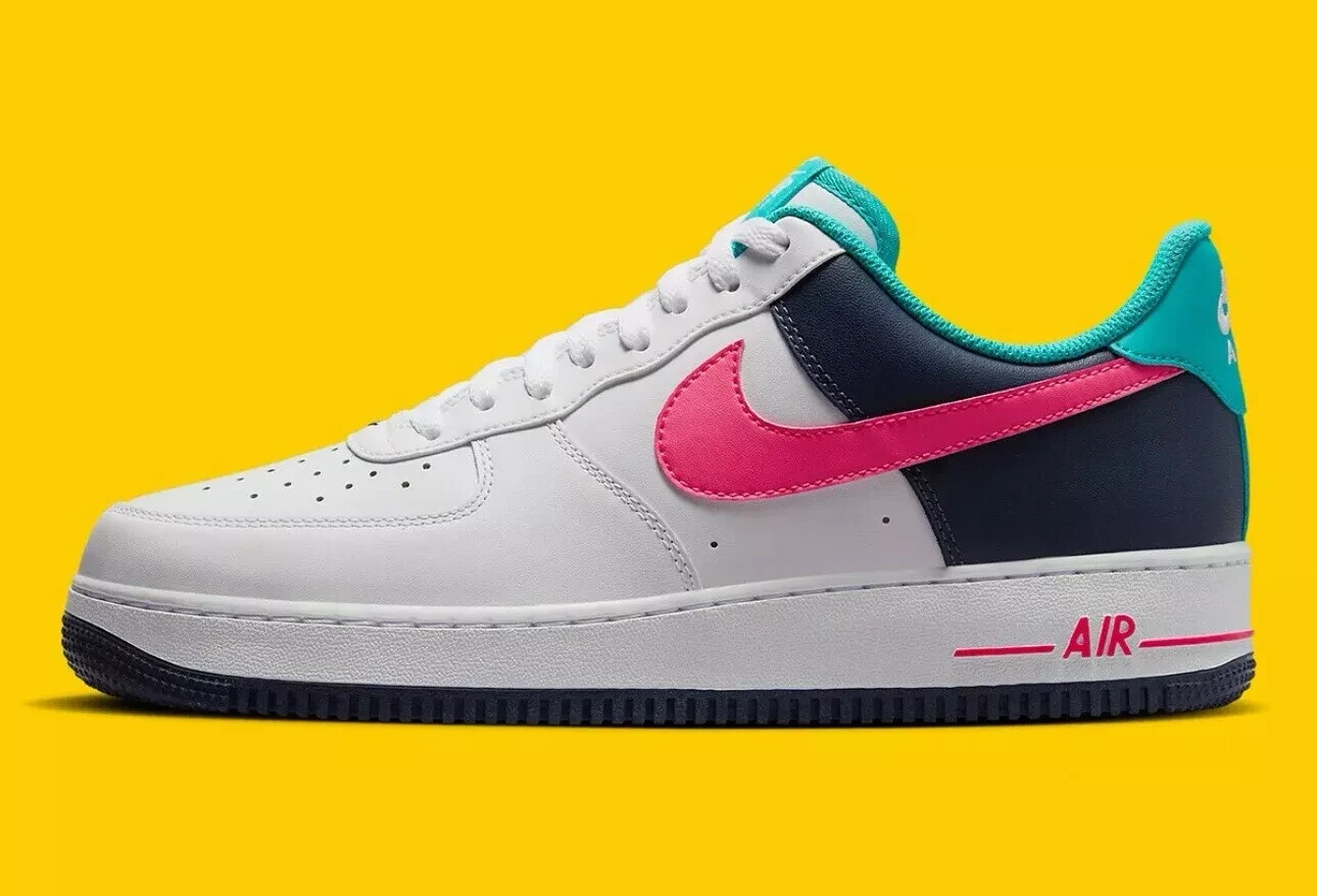 Кроссовки Nike Air Force 1 07 Miami White Thunder сине-розовые HF4849-100 размера для мужчин