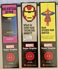 3 SDCC 2024 MARVEL Super Graphic Bookmarks 8" X 2" by Tim Leong CHRONICLE BOOKS
