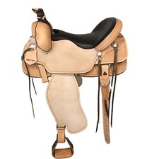 Premium Western Leather Barrel Racing Saddle with Tack Set   Seat Sizes
