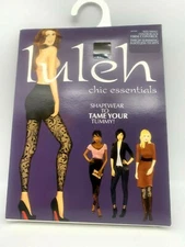 1 pr Luleh Capri/Footless Lace Pattern Openwork Shapewear Tights--S,M,L,XL- Blk