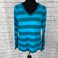 Under armour semi fitted Longsleeve striped hoodie women sz L