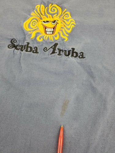 VINTAGE Scuba Aruba Shirt Mens Extra Large Blue Single Stitch Sewn On Adult A17 - Picture 6 of 9