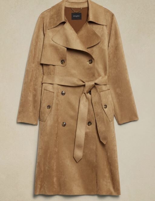 NWT Banana Republic Factory Vegan Suede Trench Coat Small Color