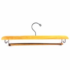 LOT OF 10 X 15" HEAVY WOOD LOCKING BAR PANTS, SUIT, SUIT, DRESS CLOTHES HANGERS