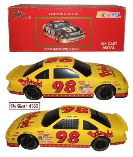 Nascar #98 Derrike Cope 1994 Ford - Bojangles Die Cast Coin Bank with Lock