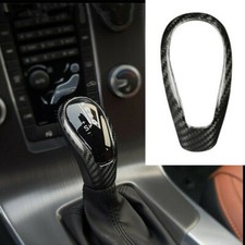 Gear Shift Knob Cover Sticker Trim Fit Volvo S60 V60 XC60 V40 Carbon Fiber Black