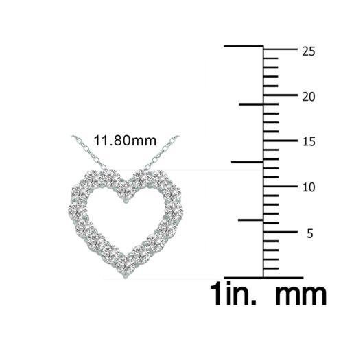 1/2 Carat TW Lab Grown Diamond Heart Shape Pendant in 14K White Gold - Picture 4 of 4