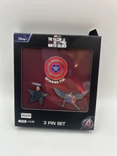 Disney Marvel Studios Avengers The Falcon & The Winter Soldier 3 Pin Set Limited