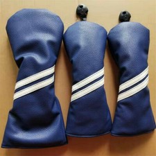 Golf club head cover navy blue, 3-piece set of wooden golf clubs and lanes 135-