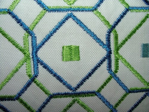 15 Metres Karuba Indigo Embroidered Fabric Upholstery Curtain RRP £675.00 - Picture 2 of 16