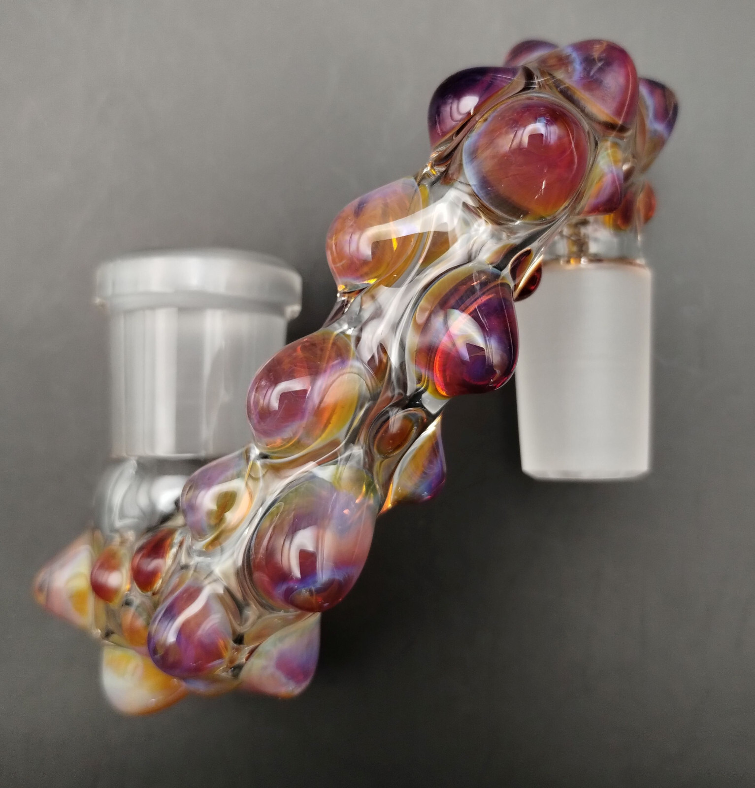 18mm Amber Purple (Double Passion)  Glass Drop Down Attachment Adapter