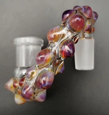 18mm Amber Purple (Double Passion)  Glass Drop Down Attachment Adapter