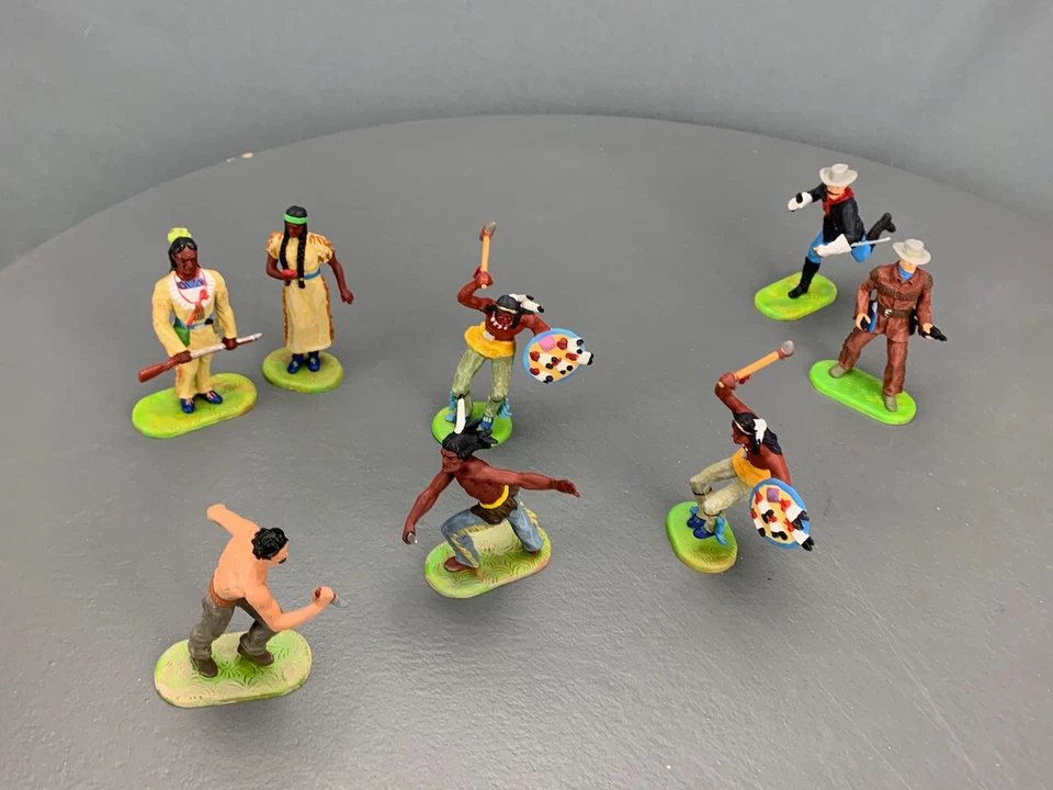 8X Lot Elastolin, Karl May, Prieser, Indian & Trapper Figures G0867 LZ - Image 2 of 4