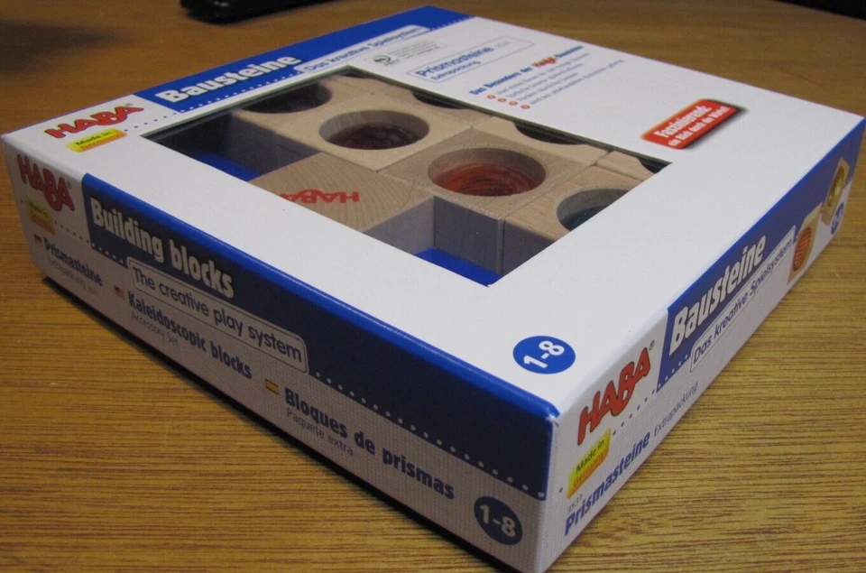 HABA Kaleidoscopic Building Blocks 13 Piece Set w Colored Prisms Made in Germany - Image 4 of 4