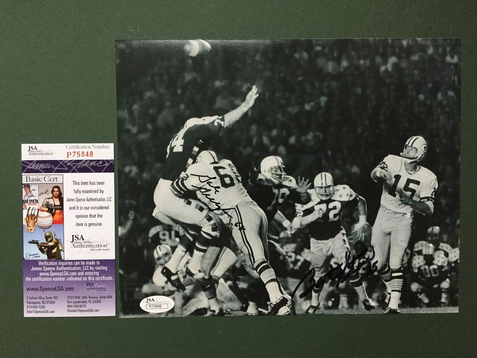 Bart Starr Autographed Signed Green Bay Packers & Gale Gillingham 8x10 Photo JSA College All Stars Game 