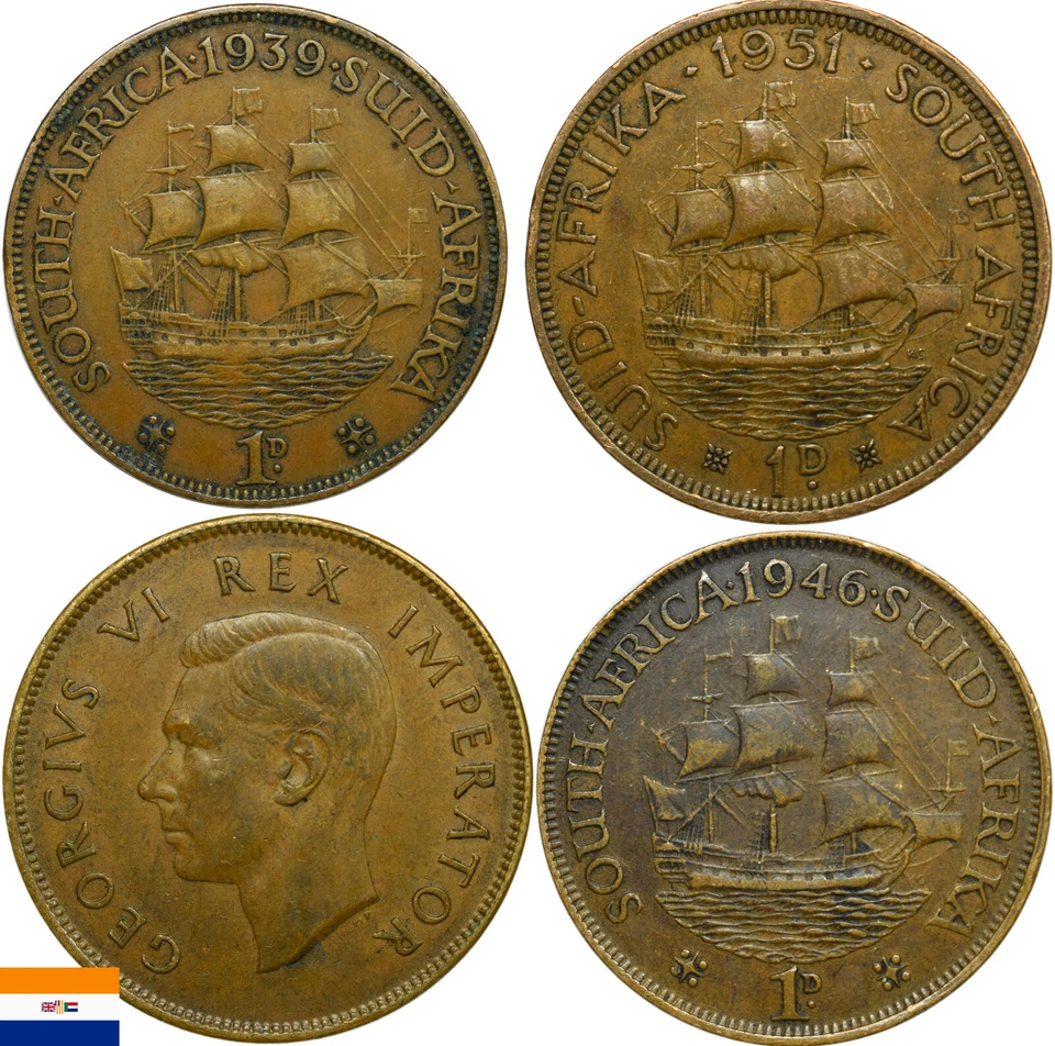 Südafrika One Penny --AUSWAHL-- König George VI. _1937 - 1952_ - Bild 1 von 1